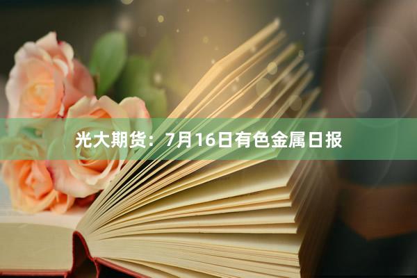 光大期货：7月16日有色金属日报