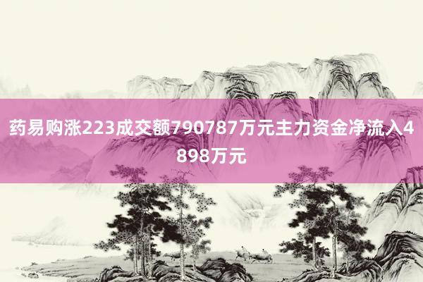 药易购涨223成交额790787万元主力资金净流入4898万元