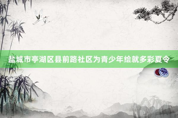 盐城市亭湖区县前路社区为青少年绘就多彩夏令