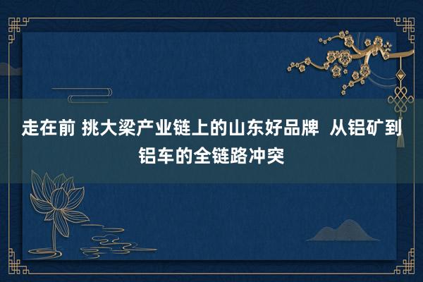 走在前 挑大梁产业链上的山东好品牌  从铝矿到铝车的全链路冲突