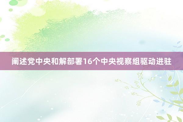 阐述党中央和解部署16个中央视察组驱动进驻