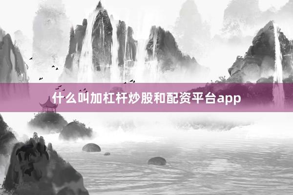 什么叫加杠杆炒股和配资平台app