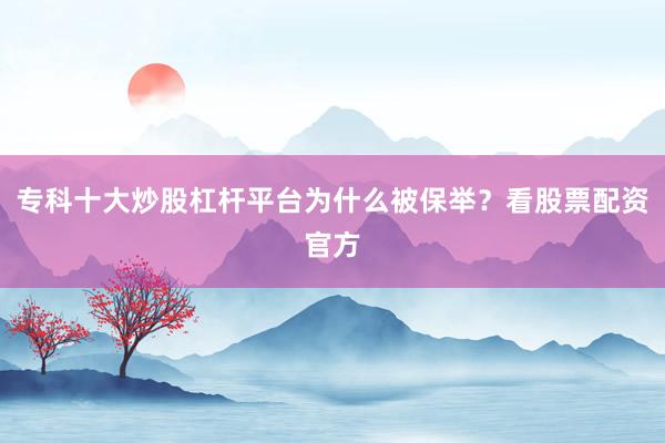 专科十大炒股杠杆平台为什么被保举？看股票配资官方
