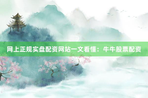 网上正规实盘配资网站一文看懂：牛牛股票配资