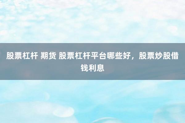 股票杠杆 期货 股票杠杆平台哪些好，股票炒股借钱利息