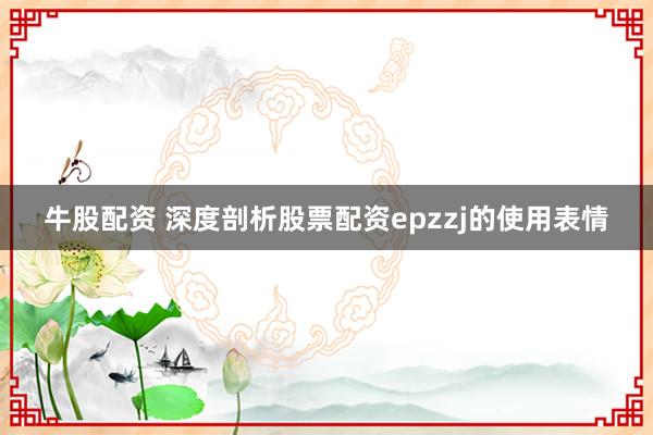 牛股配资 深度剖析股票配资epzzj的使用表情