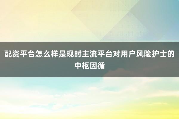 配资平台怎么样是现时主流平台对用户风险护士的中枢因循