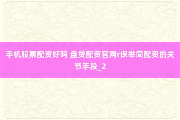 手机股票配资好吗 盘货配资官网r保举简配资的关节手段_2