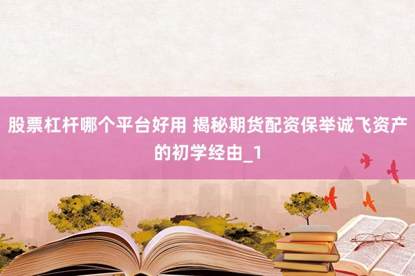 股票杠杆哪个平台好用 揭秘期货配资保举诚飞资产的初学经由_1